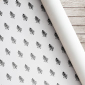 Moderne zwarte en witte kerstboom cadeaupapier