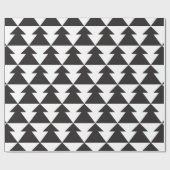Moderne zwarte en witte kerstboom cadeaupapier (Vlak)