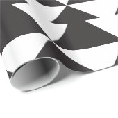 Moderne zwarte en witte kerstboom cadeaupapier (Rol Hoek)