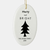 Moderne zwarte en witte kerstboom keramisch ornament (Rechts)