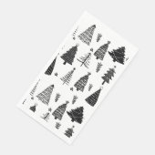 Moderne zwarte en witte kerstboom servet (Hoek)