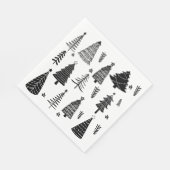 Moderne zwarte en witte kerstboom servet (Hoek)