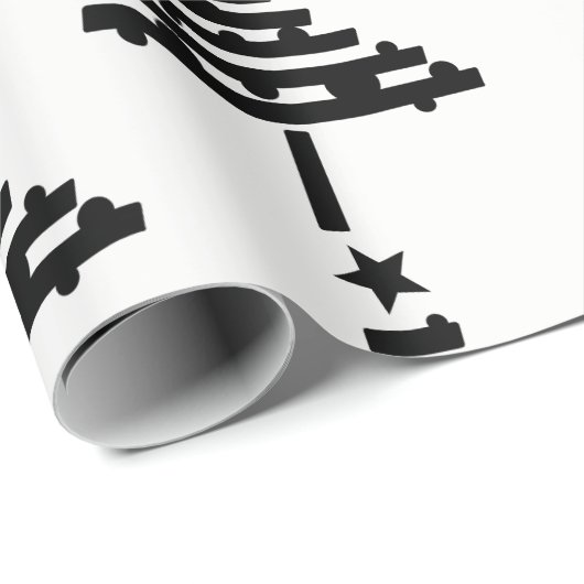 Moderne zwarte en witte kerstboomstructuur cadeaupapier (Rol Hoek)