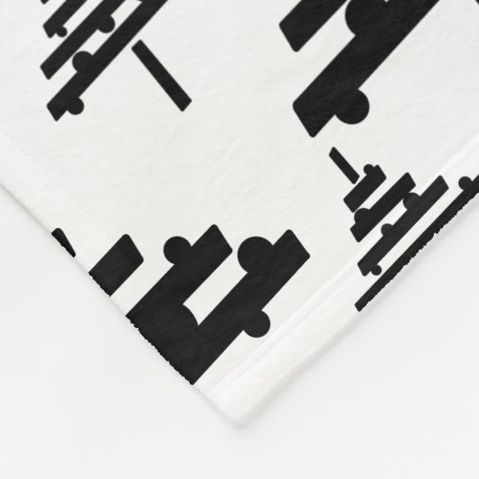 Moderne zwarte en witte kerstboomstructuur fleece deken (Hoek)