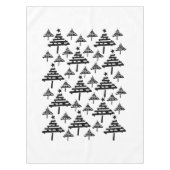 Moderne zwarte en witte kerstboomstructuur tafelkleed (Voorkant)