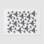 Moderne zwarte en witte kerstboomstructuur tissuepapier (Voorkant)