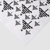 Moderne zwarte en witte kerstboomstructuur tissuepapier (Detail)