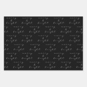 Moderne, zwarte en witte kerstcadeaupapier inpakpapier vel (Voorkant 2)