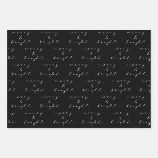 Moderne, zwarte en witte kerstcadeaupapier inpakpapier vel (Voorkant 2)