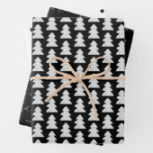 Moderne, zwarte en witte kerstcadeaupapier inpakpapier vel (In situ)