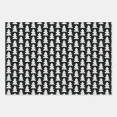 Moderne, zwarte en witte kerstcadeaupapier inpakpapier vel (Voorkant)