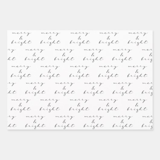 Moderne, zwarte en witte kerstcadeaupapier inpakpapier vel (Voorkant 2)