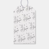 Moderne zwarte en witte kerstcadeautags cadeaulabel (Voorkant)