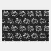 Moderne zwarte en witte kerstcitaten - Boom - cade Inpakpapier Vel (Voorkant)