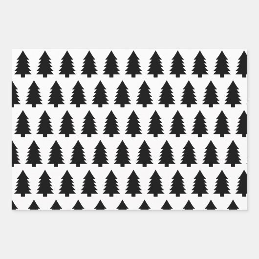 Moderne zwarte en witte kerstcitaten - Boom - cade Inpakpapier Vel (Voorkant 3)