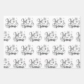 Moderne zwarte en witte kerstcitaten - Boom - cade Inpakpapier Vel (Voorkant 2)