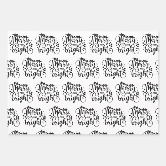 Moderne zwarte en witte kerstcitaten - Boom - cade Inpakpapier Vel (Voorkant)