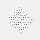 Moderne zwarte en witte kerstsnowflakes servet (Hoek)