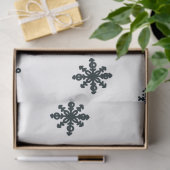 Moderne zwarte en witte kerstsnowflakes tissuepapier (Geschenk)
