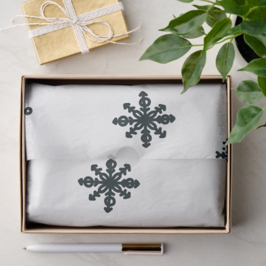 Moderne zwarte en witte kerstsnowflakes tissuepapier (Geschenk)