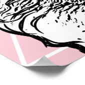 Moderne zwarte en witte lama en driehoeken poster (Hoek)