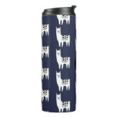 Moderne zwarte en witte llamas met Initiaal Thermosbeker (Gedraaid links)