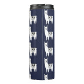 Moderne zwarte en witte llamas met Initiaal Thermosbeker (Achterkant)