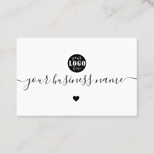 moderne zwarte en witte logo bedankt visitekaartje (Achterkant)