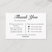 moderne zwarte en witte logo bedankt visitekaartje (Voorkant)