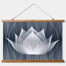 Moderne Zwarte en Witte Lotus Trippy Moiré Effect