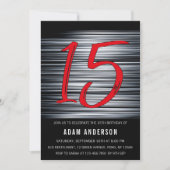 Moderne zwarte en witte Mannen 15e verjaardag Kaart (Voorkant)