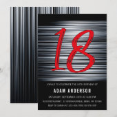 Moderne zwarte en witte Mannen 18e verjaardag Kaart (Voorkant / Achterkant)