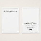 Moderne zwarte en witte manuscript oormerkende ver visitekaartje (Voorkant /achterkant)