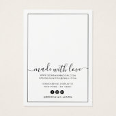 Moderne zwarte en witte manuscript oormerkende ver visitekaartje (Achterkant)