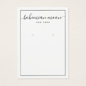 Moderne zwarte en witte manuscript oormerkende ver visitekaartje (Voorkant)