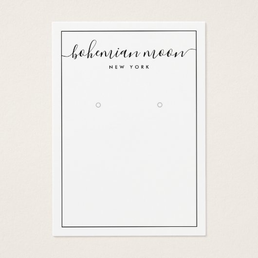 Moderne zwarte en witte manuscript oormerkende ver visitekaartje (Voorkant)