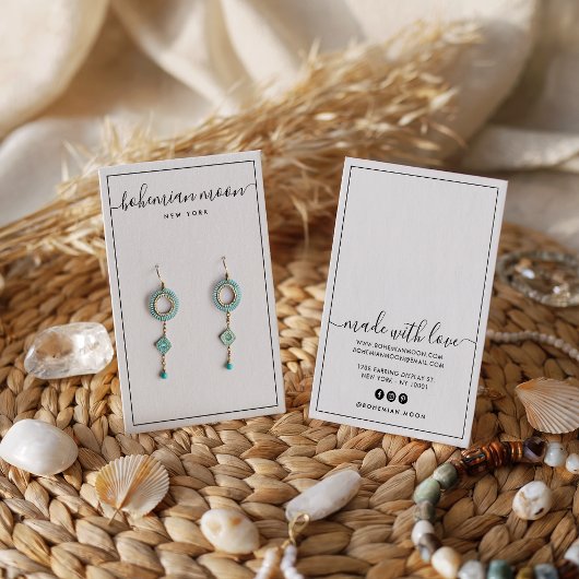 Moderne zwarte en witte manuscript oormerkende ver visitekaartje