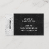 Moderne zwarte en witte marmer visitekaartje (Achterkant)