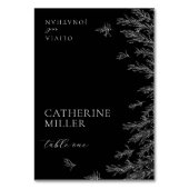 Moderne Zwarte En Witte Minimale Bladeren Plaatska Kaart (Voorkant)