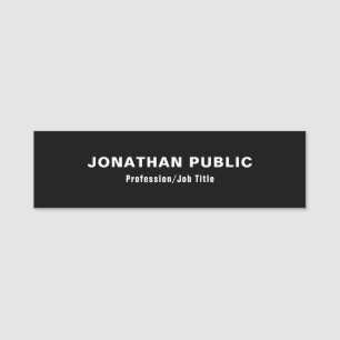 Moderne zwarte en witte minimale Sjabloon Naamplaatje