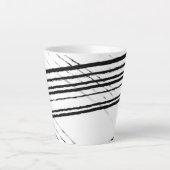 Moderne Zwarte en Witte Minimalistische Abstracte  Latte Mok (Voorkant)