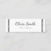 Moderne, zwarte en witte, minimalistische breuklij mini visitekaartje (Voorkant)