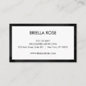 Moderne zwarte en witte minimalistische koele kall visitekaartje (Achterkant)
