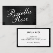 Moderne zwarte en witte minimalistische koele kall visitekaartje (Voorkant / Achterkant)