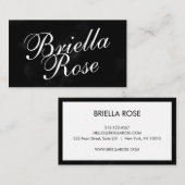Moderne zwarte en witte minimalistische koele kall visitekaartje (Voorkant / Achterkant)