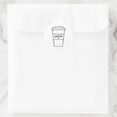 Moderne, zwarte en witte, minimalistische koffie ronde sticker (Tas)