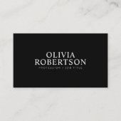 Moderne, zwarte en witte, minimalistische Professi Visitekaartje (Voorkant)
