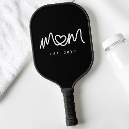 Moderne Zwarte en Witte Moeder Mama Gevestigd Est Pickleball Paddle