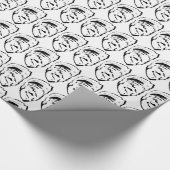 Moderne zwarte en witte oester cadeaupapier (Hoek)