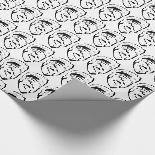 Moderne zwarte en witte oester cadeaupapier (Hoek)